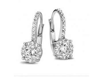 OORBELLEN CREOLEN ZIRCONIA - 18kt Witgoud | COLLECTION VANSCHOENWINKEL