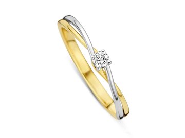 Ring Solitaire briljant - 18kt Bicolor | DULCI NEA JEWELS