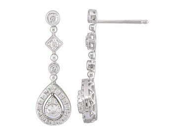 Oorbel afhanger briljant - 18kt Witgoud | J & A Collection 1970