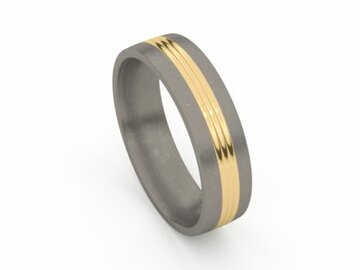 Aurodesign Trouwring - TITANIUM + GOUD | Auro Design Ring
