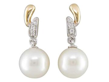 Oorbellen afhangers parels - 18kt Witgoud | COLLECTION VANSCHOENWINKEL