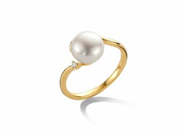 Ring parel-briljant - 18kt Geelgoud | COLLECTION VANSCHOENWINKEL