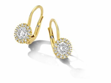 OORBEL AFHANGER ZIRCONIA - 18kt Geelgoud | COLLECTION VANSCHOENWINKEL