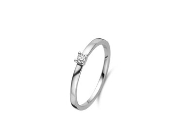 Ring Solitaire briljant - 18kt Witgoud | COLLECTION VANSCHOENWINKEL