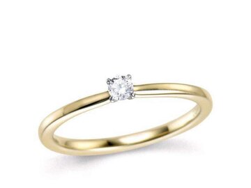 Ring Solitaire briljant - 18kt Bicolor | COLLECTION VANSCHOENWINKEL