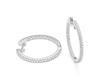 Oorbel Creolen Briljant - 18kt Witgoud | FACET JEWELS