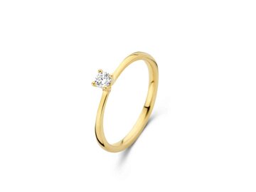 Ring Solitaire briljant - 18kt Geelgoud | COLLECTION VANSCHOENWINKEL