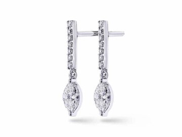 Oorbel afhanger briljant - 18kt Witgoud | COLLECTION VANSCHOENWINKEL