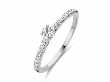 Ring Solitaire briljant - 18kt Witgoud | COLLECTION VANSCHOENWINKEL