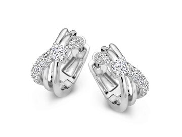 OORBELLEN CREOLEN ZIRCONIA - Naiomy (AG) Zilver