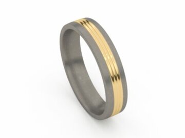 Aurodesign Trouwring - TITANIUM + GOUD | Auro Design Ring