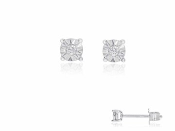 Oorbel solitaire briljant - 18kt Witgoud | COLLECTION VANSCHOENWINKEL