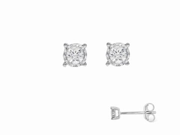 Oorbel solitaire briljant - 18kt Witgoud | COLLECTION VANSCHOENWINKEL