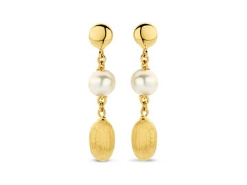 Oorbellen afhangers parels - 18kt Geelgoud | FEMME ADOREE 18K