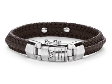 ARMBAND - ZILVER + LEER/STOF BTB | BUDDHA TO BUDDHA