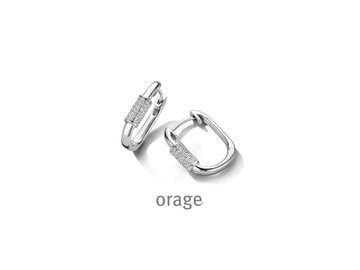 OORBELLEN CREOLEN ZIRCONIA - Orage Silver Jewellery | (Ag) Orage Zilver