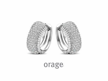 OORBELLEN CREOLEN ZIRCONIA - Orage Silver Jewellery | (Ag) Orage Zilver