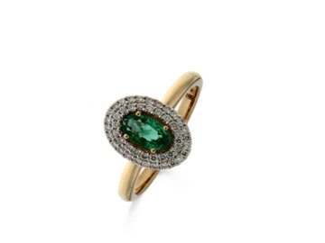 Ring entourage briljant - 18kt Geelgoud | COLLECTION VANSCHOENWINKEL