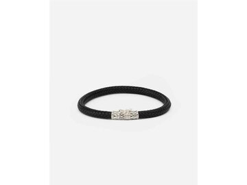 ARMBAND - ZILVER + LEER/STOF BTB | BUDDHA TO BUDDHA