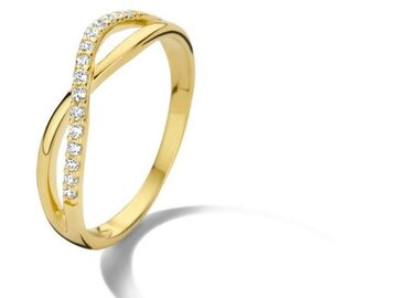 RING ZIRCONIA - 18kt Geelgoud | COLLECTION VANSCHOENWINKEL