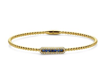 ARMBAND KL.STEEN + BRILJ - 18kt Geelgoud | COLLECTION VANSCHOENWINKEL