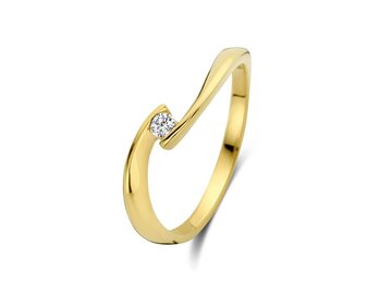 Ring Solitaire briljant - 18kt Geelgoud | COLLECTION VANSCHOENWINKEL