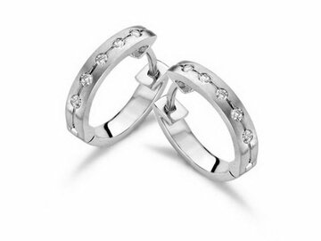 Oorbel Creolen Briljant - 18kt Witgoud | J & A Collection 1970