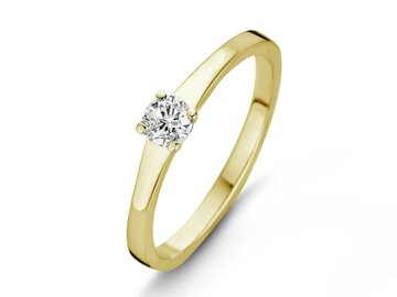 Ring Solitaire briljant - 18kt Geelgoud | COLLECTION VANSCHOENWINKEL