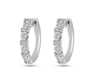 Oorbel Creolen Briljant - 18kt Witgoud | COLLECTION VANSCHOENWINKEL