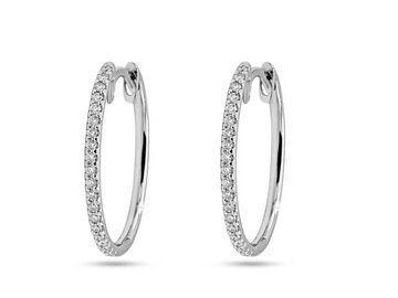 Oorbel Creolen Briljant - 18kt Witgoud | COLLECTION VANSCHOENWINKEL