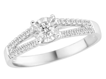 Ring Solitaire briljant - 18kt Witgoud | COLLECTION VANSCHOENWINKEL