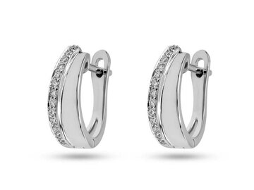 Oorbel Creolen Briljant - 18kt Witgoud | COLLECTION VANSCHOENWINKEL