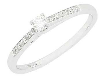 Ring Solitaire briljant - 18kt Witgoud | COLLECTION VANSCHOENWINKEL