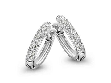 Oorbel Creolen Briljant - 18kt Witgoud | COLLECTION VANSCHOENWINKEL