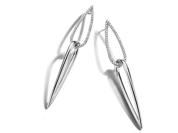 Oorbel afhanger briljant - 18kt Witgoud | COLLECTION VANSCHOENWINKEL