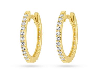 OORBELLEN CREOLEN ZIRCONIA - 18kt Geelgoud | COLLECTION VANSCHOENWINKEL