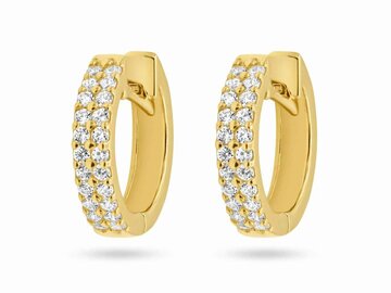 OORBELLEN CREOLEN ZIRCONIA - 18kt Geelgoud | COLLECTION VANSCHOENWINKEL