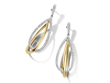 Oorbel afhanger briljant - 18kt Bicolor | DULCI NEA JEWELS