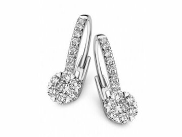 Oorbel afhanger briljant - 18kt Witgoud | COLLECTION VANSCHOENWINKEL