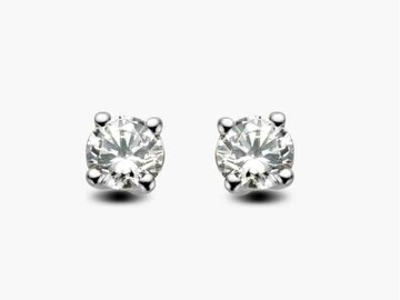 Lab Grown solitair Oorbel - 18kt Witgoud | Lab Grown Collection VS