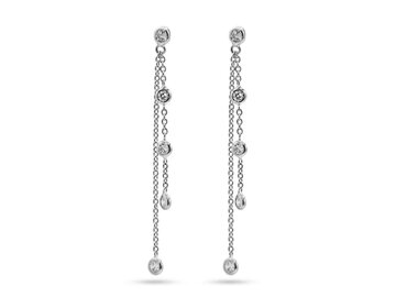OORBEL AFHANGER ZIRCONIA - 18kt Witgoud | COLLECTION VANSCHOENWINKEL