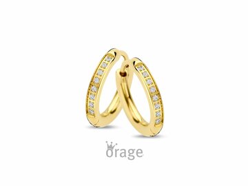 OORBELLEN CREOLEN ZIRCONIA - Orage STEEL Jewellery | (Ag) Orage Zilver