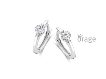 OORBELLEN CREOLEN ZIRCONIA - Orage Kids Silver | (Ag) Orage Zilver