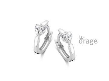 OORBELLEN CREOLEN ZIRCONIA - Orage Kids Silver | (Ag) Orage Zilver