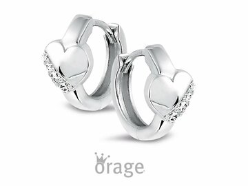 OORBELLEN CREOLEN ZIRCONIA - Orage Kids Silver | (Ag) Orage Zilver
