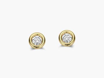 Lab Grown solitair Oorbel - 18kt Geelgoud | Lab Grown Collection VS